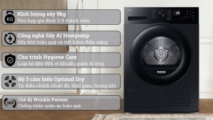 Máy sấy bơm nhiệt Samsung 9 kg DV90CGC2A0ABSV 2025