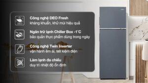 Tủ lạnh Aqua Inverter 358 lít AQR-T410FA(SL) 2024 - Việt Nam