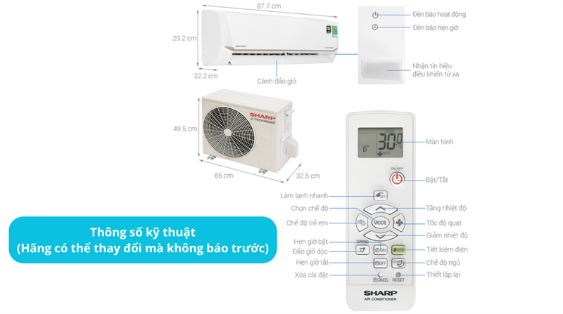 Máy lạnh Sharp Inverter 1.5 HP AH-X13CEWC 2025 - THÁI LAN - Ảnh 5