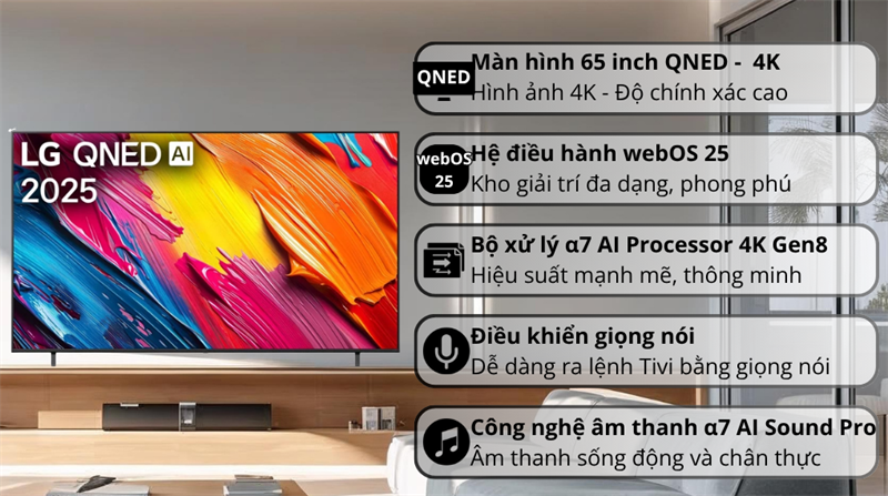 Smart Tivi LG QNED AI 4K 65 Inch 65QNED70ASA 2025 - INDONESIA
