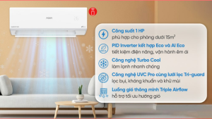 Máy lạnh AQUA Inverter 1 HP AQA-RUV10RB5 2026 - Thái Lan