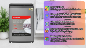 Máy giặt Toshiba Inverter 17 kg AW-DUN1800MV(SG) 2024