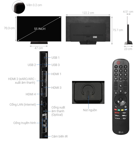 Smart Tivi OLED Evo LG AI 4K 55 inch 55C4PSA 2024 - Indonesia - Ảnh 5