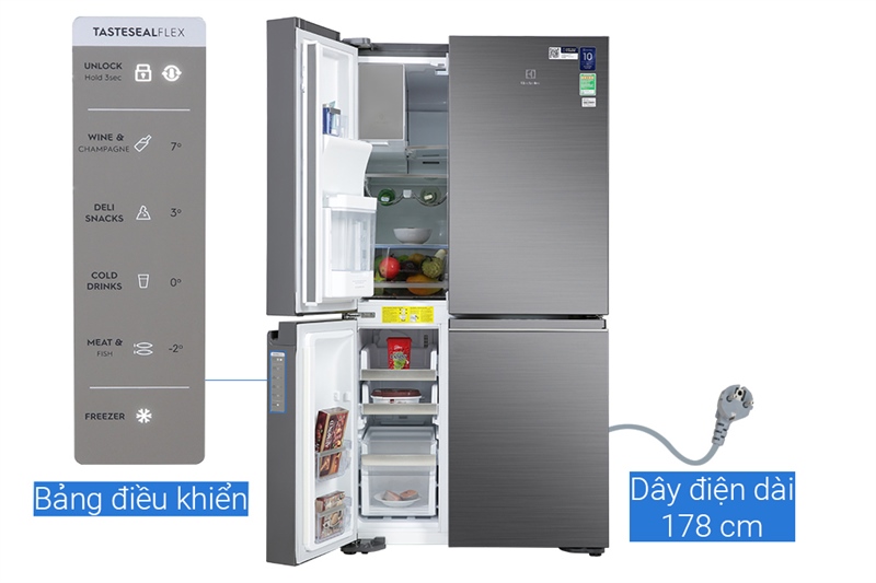 Tủ lạnh Electrolux Inverter 609 Lít EQE6879A-B - THÁI LAN - Ảnh 3