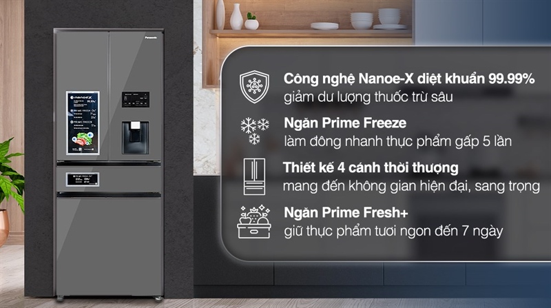 Tủ lạnh Panasonic Inverter 540 lít NR-YW590YMMV mặt gương
