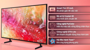 Smart Tivi Samsung 4K Crystal UHD 43 inch UA43DU7000 2024 - Việt Nam