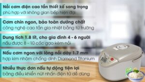 Nồi cơm điện cao tần Toshiba 1.8 lít RC-18RH(CG)VN - THÁI LAN