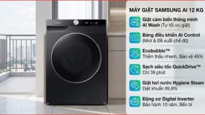 Máy giặt Samsung AI EcoBubble Inverter 12 kg WW12CGP44DSBSV thông minh - Việt Nam