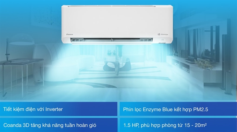 Máy lạnh Daikin Inverter 1.5 HP FTKY35WMVMV - Việt Nam (N.13T)