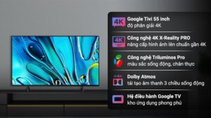 Google Tivi Sony 4K 55 inch K-55S30 2024 - MALAYSIA (KT.13T)