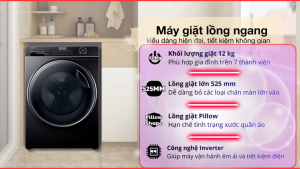 Máy giặt Aqua Inverter 12 kg AW12-B4959U1K(B) 2024 - Việt Nam