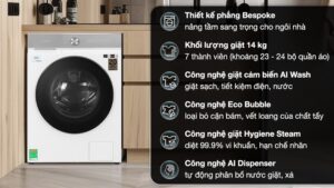 Máy giặt Samsung Bespoke AI Inverter 14 kg WW14BB944DGHSV - Việt Nam