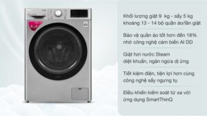Máy giặt sấy LG Inverter 9 kg FV1409G4V (Sấy 5kg) - Việt Nam