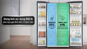Alternative view of Tủ lạnh Samsung Inverter 655 lít Side By Side RS70F65Q3FSV 2025 - VIỆT NAM (538.13T)