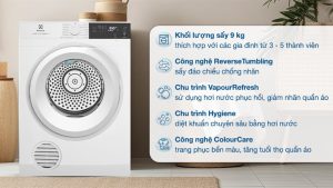 Máy sấy thông hơi Electrolux ultimatecare 9 kg EDS904H3WC 2024 - Thái Lan