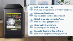 Máy giặt Panasonic 11 kg NA-F110A9BRV 2024 - Việt Nam