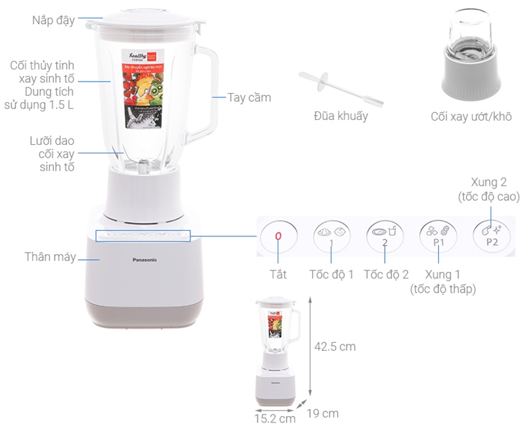 Máy xay Panasonic MX-MG5351WRA - Lựa chọn hoàn hảo cho gia đình