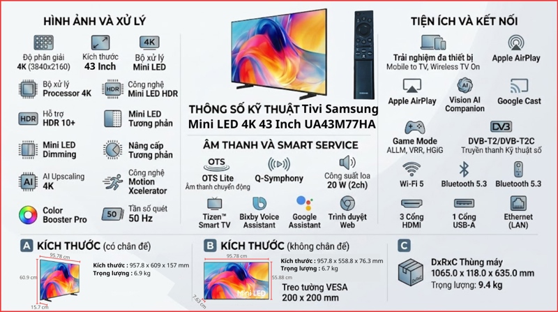 Giao diện Tizen OS thông minh trên Samsung UA43M77HA