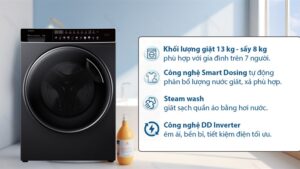 Máy giặt sấy Aqua Inverter 13 kg AQD-DH1300H.PS (sấy 8kg)