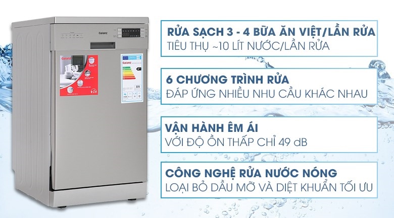 Máy rửa chén độc lập có sấy Galanz W45A3A401S-0E1(SS)