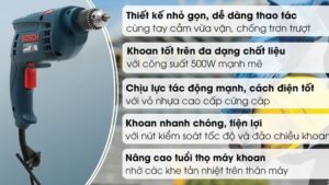 Máy khoan động lực điện Bosch GSB 10 RE 500W - Malaysia
