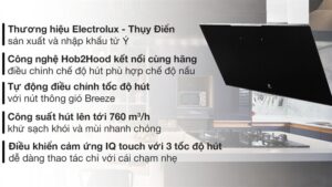 Máy hút mùi kính vát Electrolux KFVB19K - ITALY