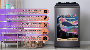 Máy giặt Aqua Inverter 12 kg AWM12-BSR1K(BU) 2025