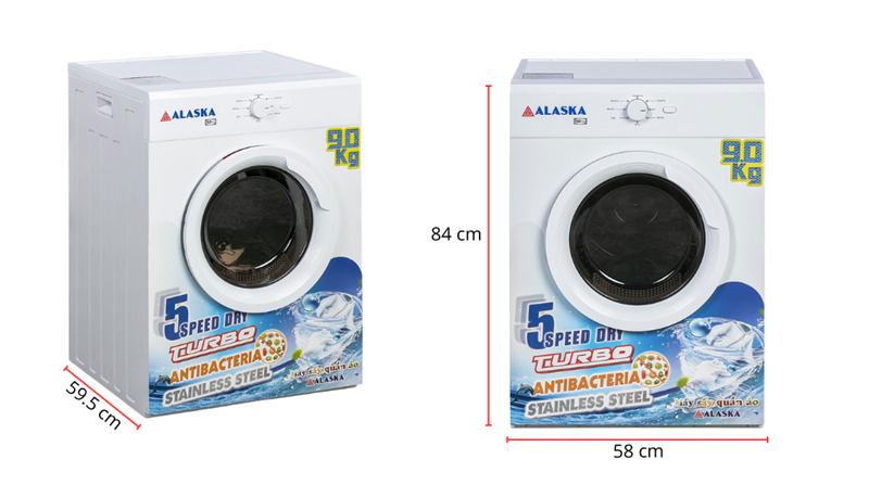 Máy sấy thông hơi chống nhăn Alaska 9 kg MS-95 - Ảnh 5