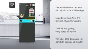 Tủ lạnh Panasonic Inverter 268 lít NR-TV301VGMV - VIỆT NAM