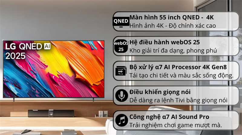 Smart Tivi LG QNED AI 4K 55 Inch 55QNED70ASA 2025 - INDONESIA (TM.10T)