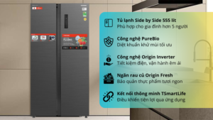 Tủ lạnh Toshiba Inverter 555 lít Side By Side GR-RS696WI-PMV(60)-AG 2024