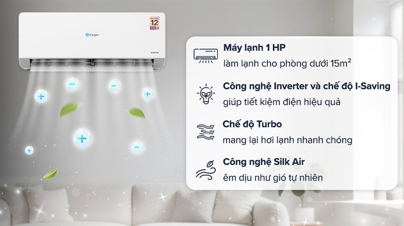 Máy lạnh Casper Inverter 1 HP QC-09IU36A 2025 - Thái Lan