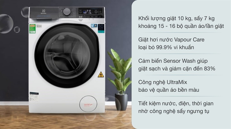 Máy giặt sấy Electrolux Inverter 10 kg EWW1042AEWA (Sấy 7kg)