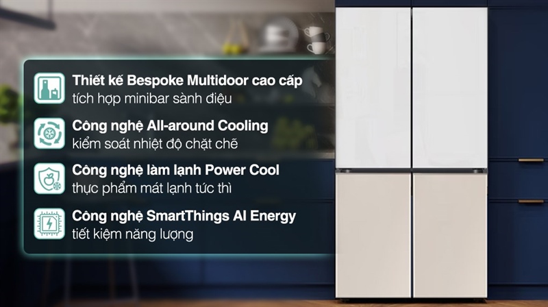Tủ lạnh Samsung Inverter Bespoke thiết kế mặt gương sang trọng