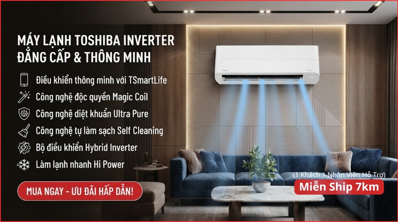 Máy lạnh Toshiba Inverter 1 HP RAS-H10P2KCVG-V 2026 - Thái Lan