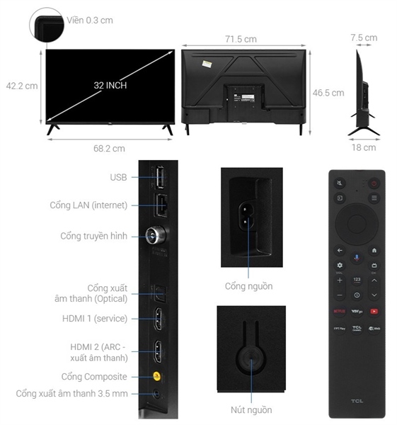 Google Tivi QLED TCL AI FHD 32 inch 32S5K 2025 - VIỆT NAM - Ảnh 5