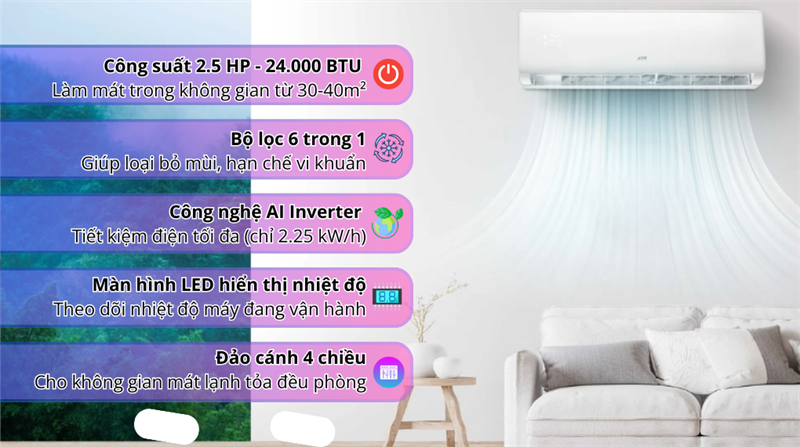 Máy lạnh TCL Inverter 2.5 HP TEP-24CSD/F1I 2025 - Indo/TQ