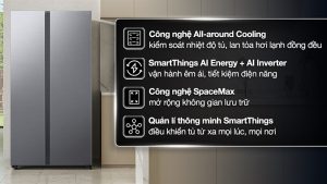 Tủ lạnh Samsung Inverter 655 lít Side By Side RS70F65Q3TSV 2025 - VIỆT NAM