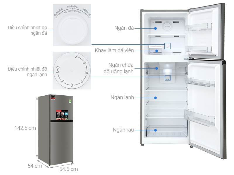 Tủ lạnh Sharp Inverter 197 lít SJ-X215V-SL - Ngăn giữ tươi linh hoạt và khay kính cường lực