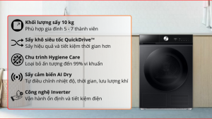 Máy sấy bơm nhiệt Samsung 10 Kg DV10BB9440GBSV 2025