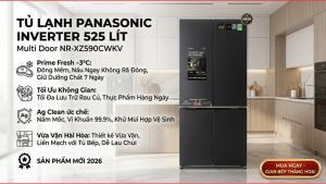 Tủ lạnh Panasonic Inverter 525 lít Multi Door NR-XZ590CWKV