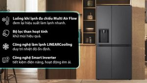 Tủ lạnh LG Inverter 641 lít Side By Side LSI63BLMA 2024 (N.19T)